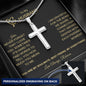 Husband Cross Necklace on Cable Chain-[Heartfelt Family Gift]