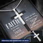 Faith Hope When All Seems Lost Engraved Cross Necklace-[Heartfelt Family Gift]
