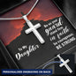 Daughter Stand Firm in Faith Engraved Cross Necklace-[Heartfelt Family Gift]