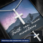 Faith Can Move Mountains Engraved Cross Necklace-[Heartfelt Family Gift]