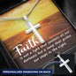 Faith Guides Us Engraved Cross Necklace-[Heartfelt Family Gift]