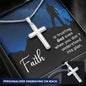 Faith is Trusting Engraved Cross Necklace-[Heartfelt Family Gift]