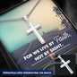 For We Live By Faith Not By Sight Engraved Cross Necklace-[Heartfelt Family Gift]