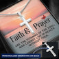 Faith and Prayer Engraved Cross Necklace-[Heartfelt Family Gift]
