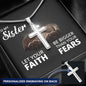Sister Faith Engraved Cross Necklace-[Heartfelt Family Gift]