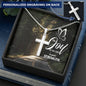 Joy of The Lord Engraved Cross Necklace-[Heartfelt Family Gift]