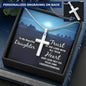 Daughter Trust in the Lord Engraved Cross Necklace-[Heartfelt Family Gift]
