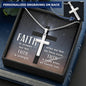 Faith Hope When All Seems Lost Engraved Cross Necklace-[Heartfelt Family Gift]