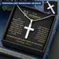 Husband Cross Necklace on Cable Chain-[Heartfelt Family Gift]