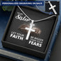 Sister Faith Engraved Cross Necklace-[Heartfelt Family Gift]