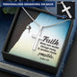 Faith Makes Things Possible Engraved Cross Necklace-[Heartfelt Family Gift]