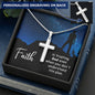 Faith is Trusting Engraved Cross Necklace-[Heartfelt Family Gift]