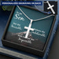 Son Faith Believe Engraved Cross Necklace-[Heartfelt Family Gift]