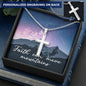 Faith Can Move Mountains Engraved Cross Necklace-[Heartfelt Family Gift]