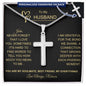 Husband Cross Necklace on Cable Chain-[Heartfelt Family Gift]
