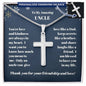Uncle Personalized Cross Necklace with Snake Chain - Christmas-[Heartfelt Family Gift]