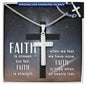 Faith Hope When All Seems Lost Engraved Cross Necklace-[Heartfelt Family Gift]