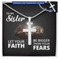 Sister Faith Engraved Cross Necklace-[Heartfelt Family Gift]