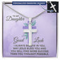 Daughter Faith Engraved Cross Necklace-[Heartfelt Family Gift]