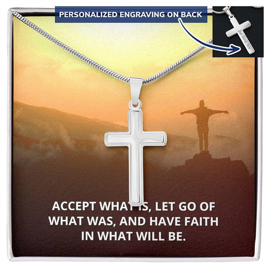 Have Faith Engraved Cross Necklace-[Heartfelt Family Gift]