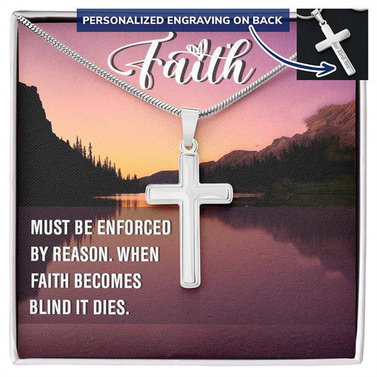 Faith Engraved Cross Necklace-[Heartfelt Family Gift]