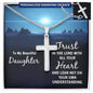 Daughter Trust in the Lord Engraved Cross Necklace-[Heartfelt Family Gift]