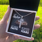 Sister Faith Engraved Cross Necklace-[Heartfelt Family Gift]