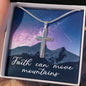 Faith Can Move Mountains Engraved Cross Necklace-[Heartfelt Family Gift]