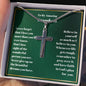 Grandson Engraved Cross Necklace-[Heartfelt Family Gift]