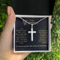 Husband Cross Necklace on Cable Chain-[Heartfelt Family Gift]