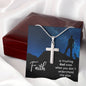 Faith is Trusting Engraved Cross Necklace-[Heartfelt Family Gift]