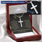Husband Cross Necklace on Cable Chain-[Heartfelt Family Gift]
