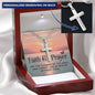 Faith and Prayer Engraved Cross Necklace-[Heartfelt Family Gift]