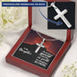 Daughter Stand Firm in Faith Engraved Cross Necklace-[Heartfelt Family Gift]