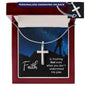 Faith is Trusting Engraved Cross Necklace-[Heartfelt Family Gift]