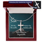 Son Faith Believe Engraved Cross Necklace-[Heartfelt Family Gift]
