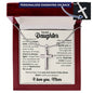 Daughter Faith Engraved Cross Necklace-[Heartfelt Family Gift]