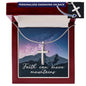 Faith Can Move Mountains Engraved Cross Necklace-[Heartfelt Family Gift]