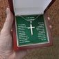 Grandson Engraved Cross Necklace-[Heartfelt Family Gift]