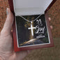 Joy of The Lord Engraved Cross Necklace-[Heartfelt Family Gift]