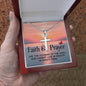 Faith and Prayer Engraved Cross Necklace-[Heartfelt Family Gift]