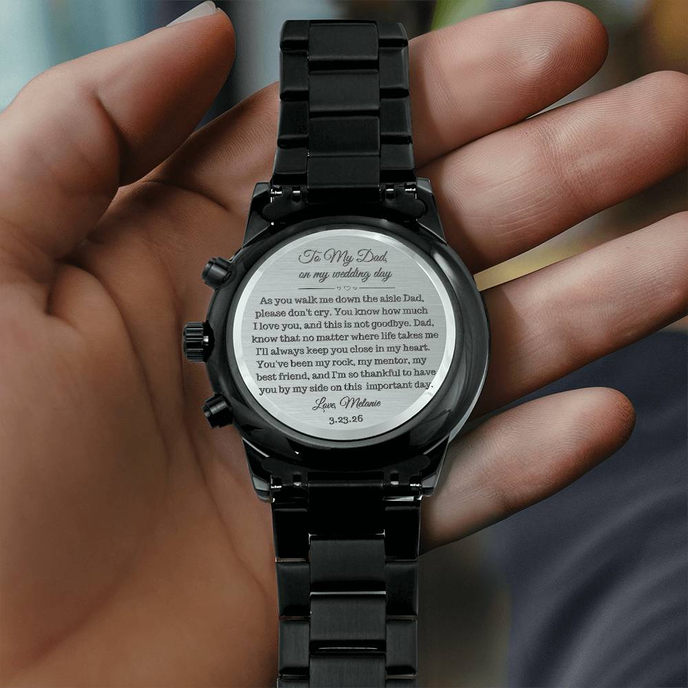 To My Dad on My Wedding Day Engraved Watch-[Heartfelt Family Gift]