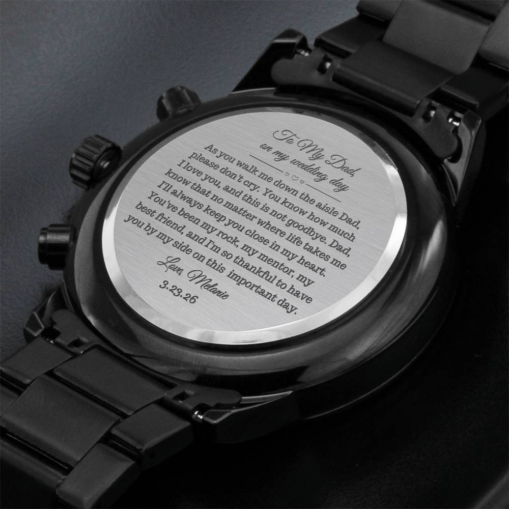 To My Dad on My Wedding Day Engraved Watch-[Heartfelt Family Gift]