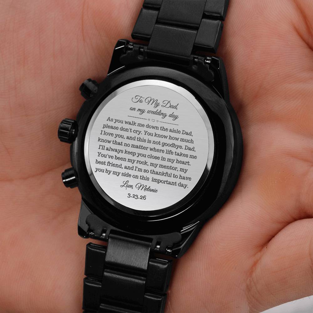 To My Dad on My Wedding Day Engraved Watch-[Heartfelt Family Gift]