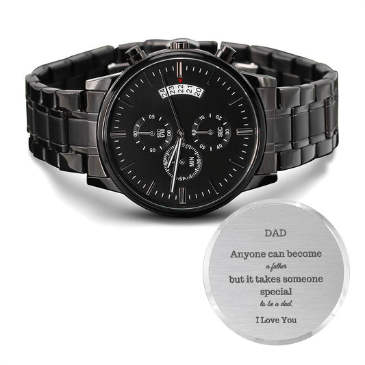 Personalized Mens Chronograph Watch - Custom Fathers Day Gift - From Daughter Son - Dad Gift-[Heartfelt Family Gift]