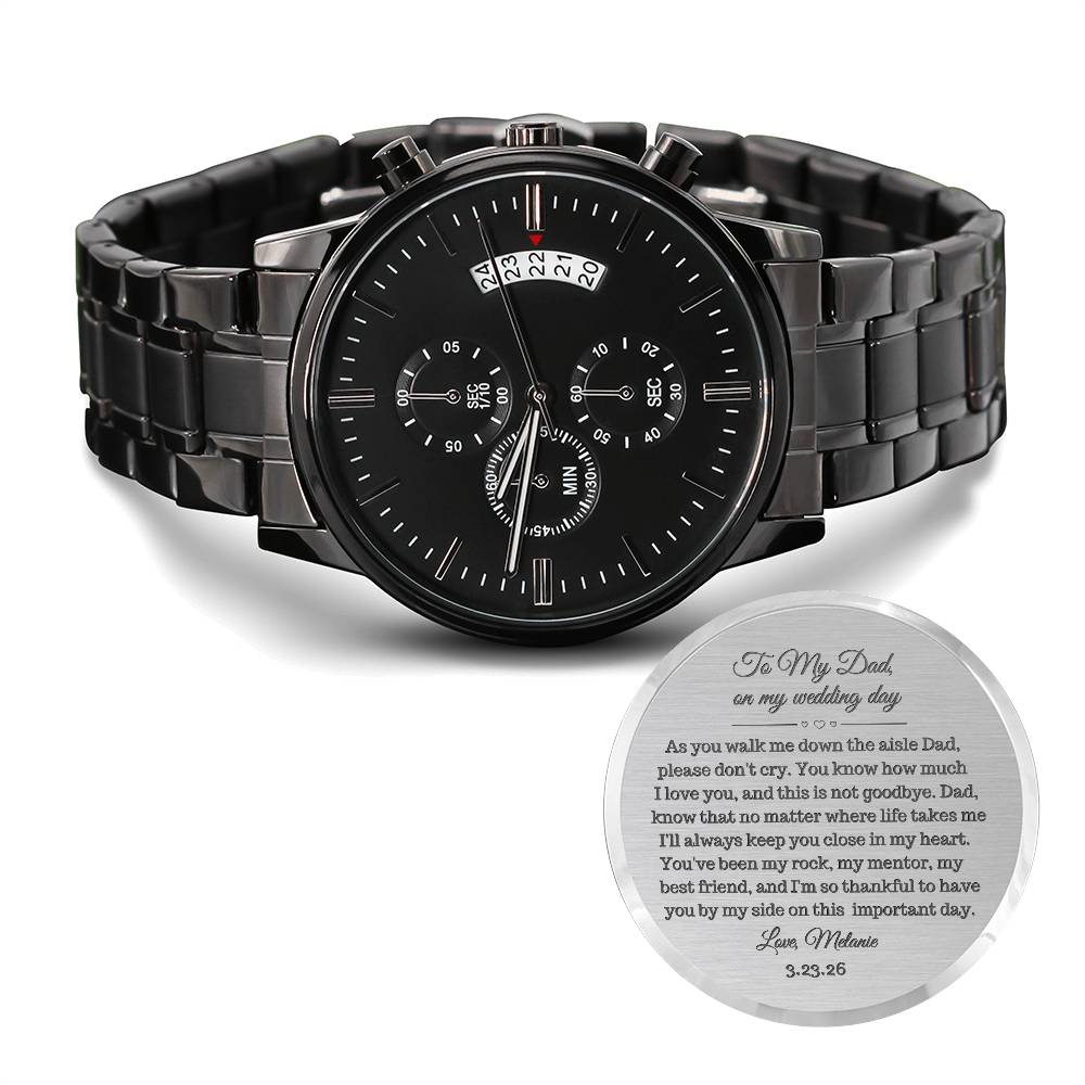 To My Dad on My Wedding Day Engraved Watch-[Heartfelt Family Gift]