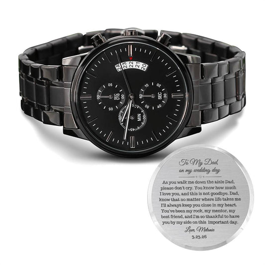 To My Dad on My Wedding Day Engraved Watch-[Heartfelt Family Gift]
