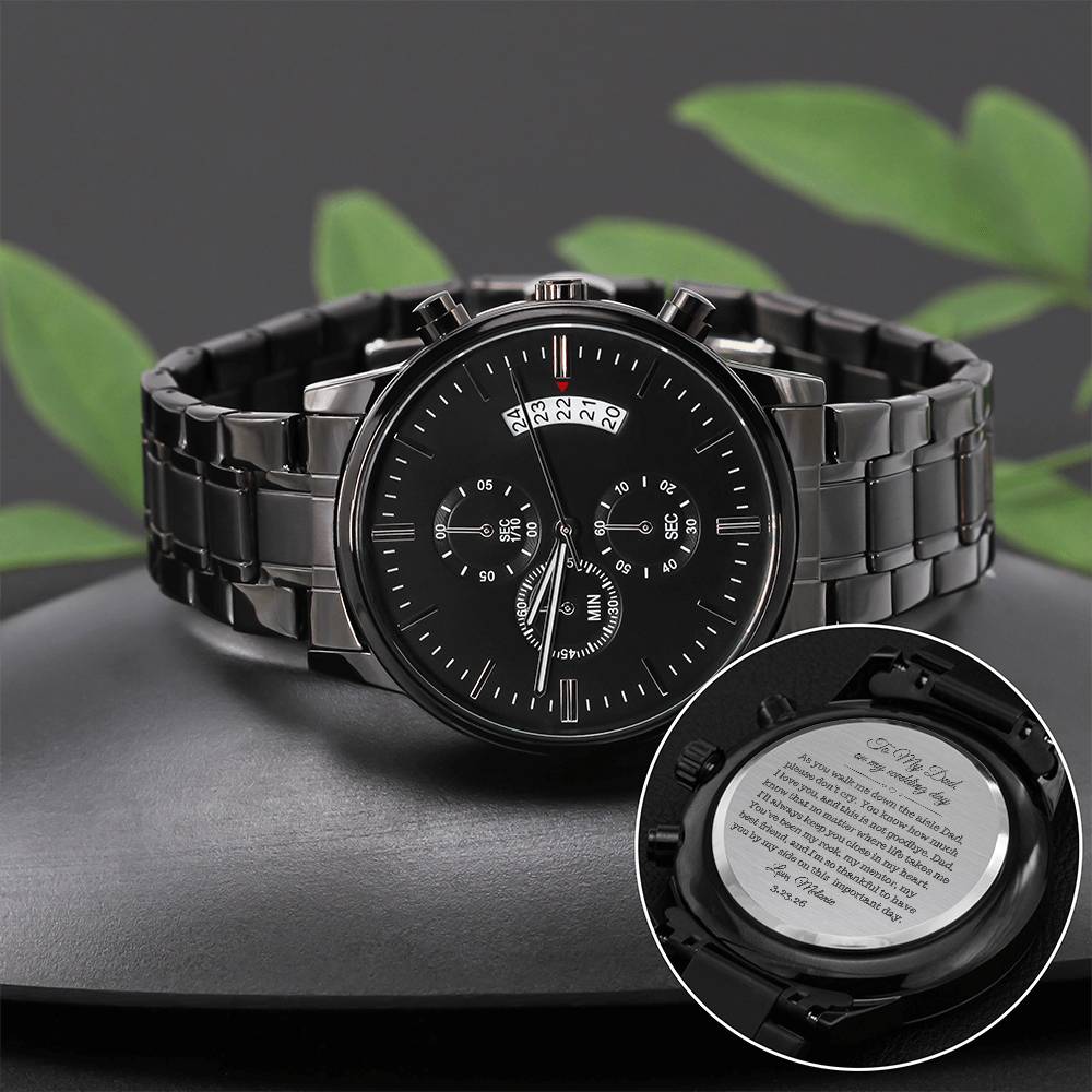 To My Dad on My Wedding Day Engraved Watch-[Heartfelt Family Gift]