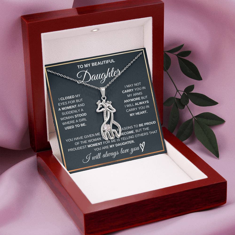 Daughter Giraffe Necklace from Mom or Dad-[Heartfelt Family Gift]