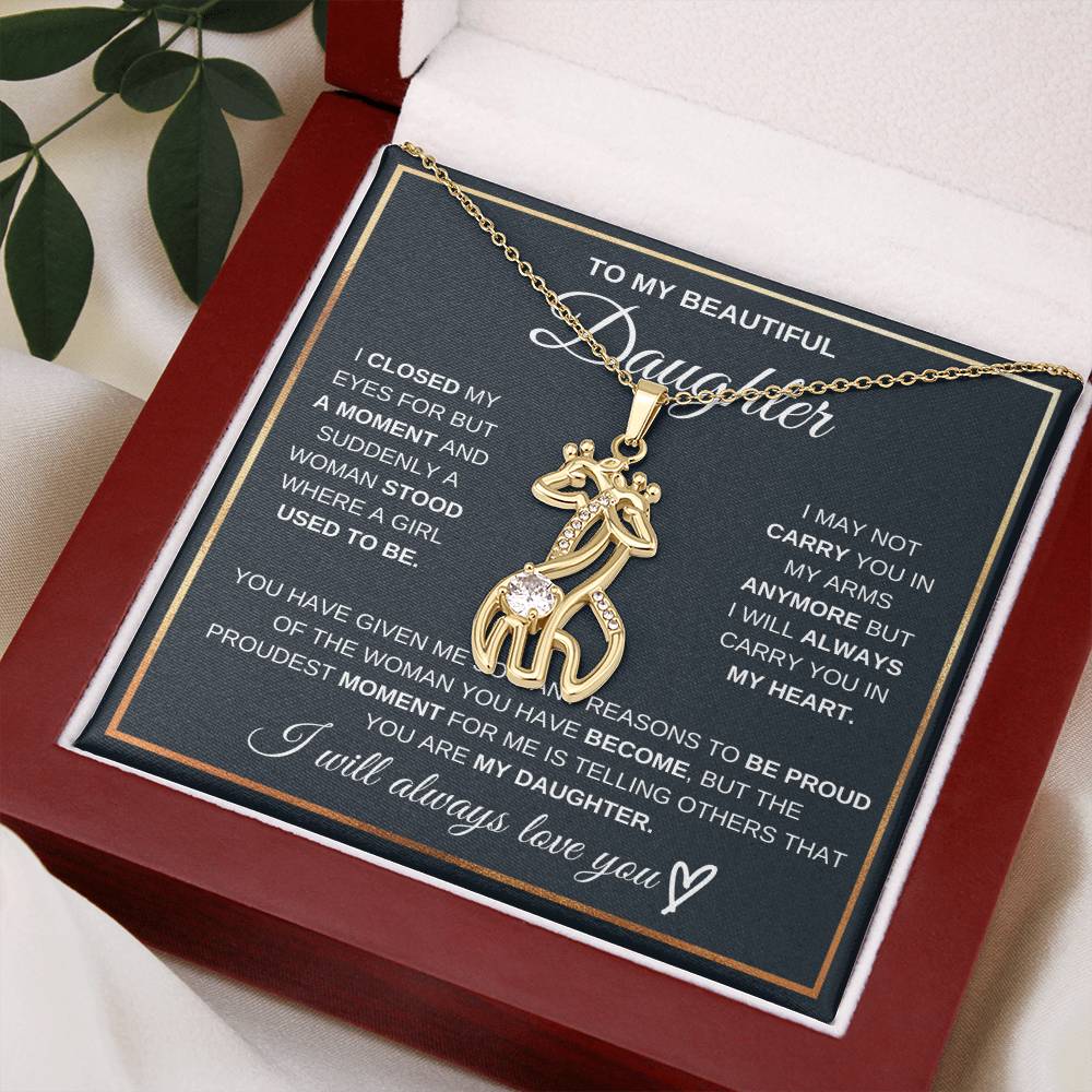 Daughter Giraffe Necklace from Mom or Dad-[Heartfelt Family Gift]